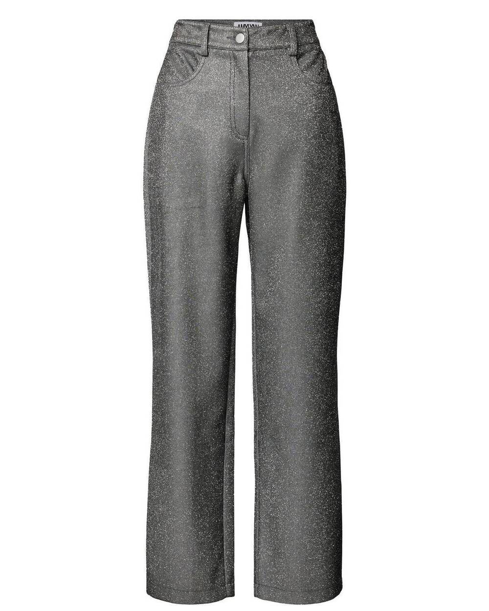 NEW AMYLYNN women's ezra glitter pants in silver